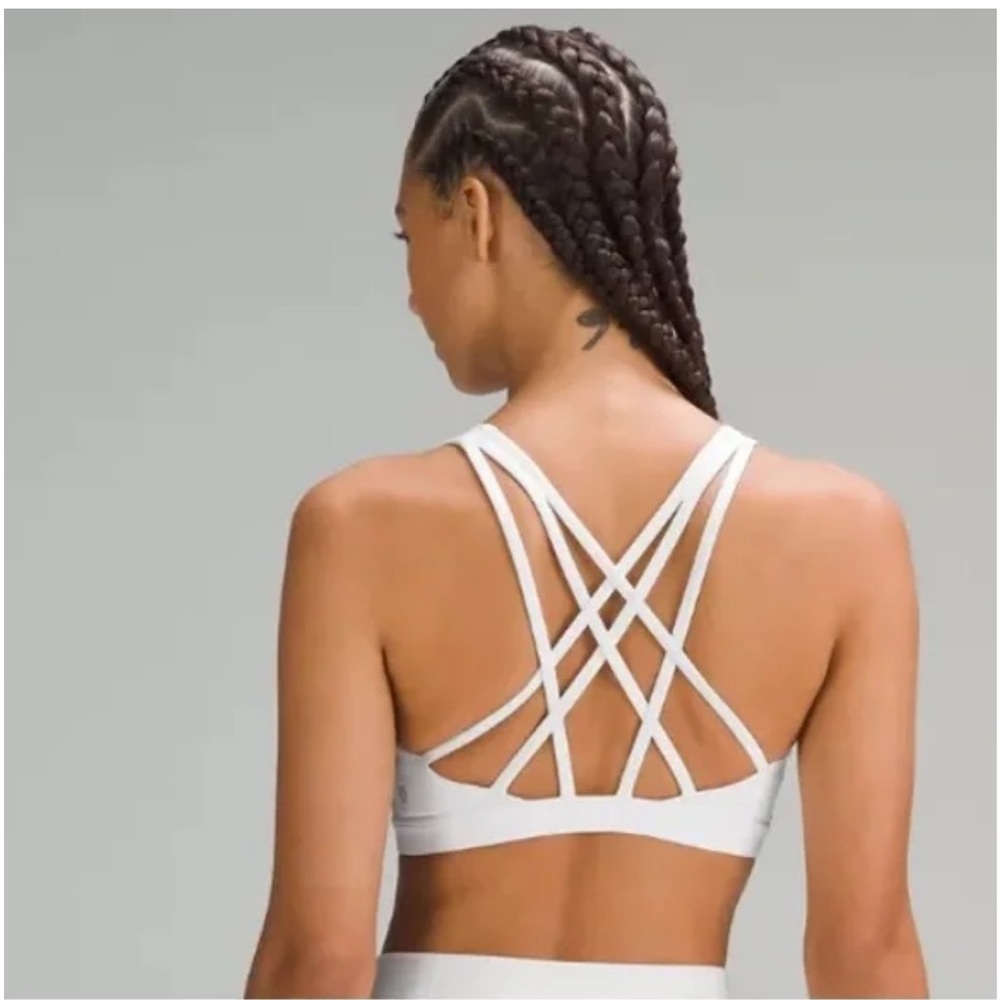Lululemon Free To Be Serene Sports Bra WHITE Tank Luxtreme - 6
